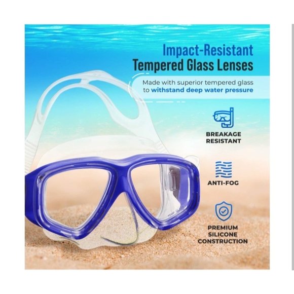 PRODIVE DRY TOP SNORKEL MASK  SET WITH TEMPERED GLASS - Picture 3 of 13